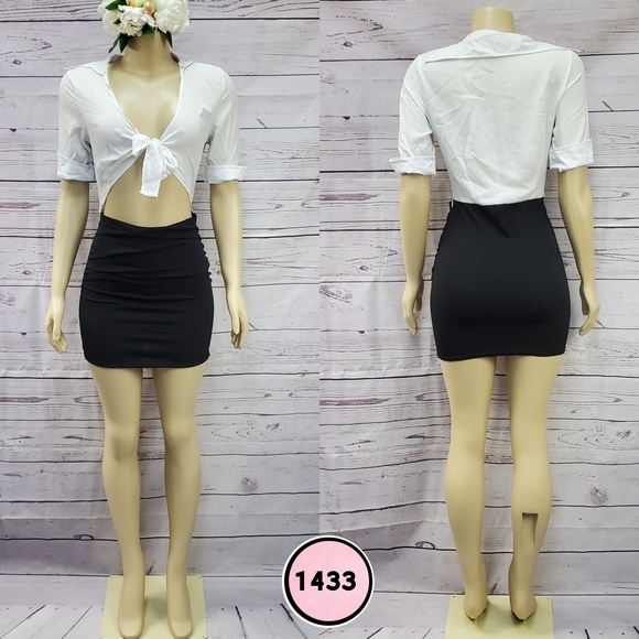 korean brand Dresses & Skirts - small sexy black & white night out dress